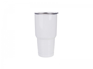 Sublimation 30oz Stainless Steel Tumbler with Ringneck Grip (White)
