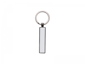 Sublimation Blanks Double Sided Aluminium insert Key Chain 1.3x6.3cm-Black