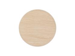 Engraving Blanks Round Leather Mug Coaster(Wood Texture W/ Silver, φ10cm)