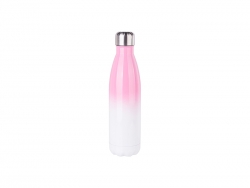 Sublimation 17oz/500ml Stainless Steel Cola Shaped Bottle (Gradient Color White&amp;Pink)