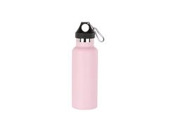 Garrafa Inox 500ml/17oz Coberto em Pó com Tampa de Bambu Fácil de levar   (Cor-de-Rosa)