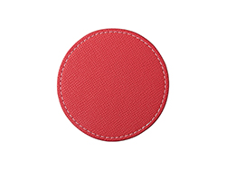 Porta-copos Redondo Couro PU (Φ9.5cm, Vermelho)
