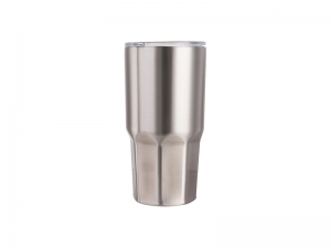 Sublimation 30oz Stainless Steel Tumbler W/ Octagonal Bottom (Silver)