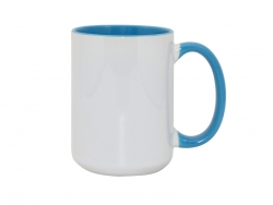 Caneca Interior e Asa Colorida 15oz - Azul Médio