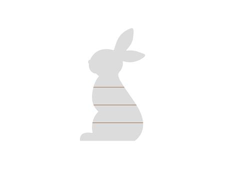 Cartel en forma de conejo de MDF con rayas (21*38*1.5cm)