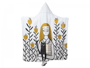 Arctic Fleece Lined Sublimation Blanks Microfiber Hooded Blanket (130*150cm/51.18&quot;x59.05&quot;)