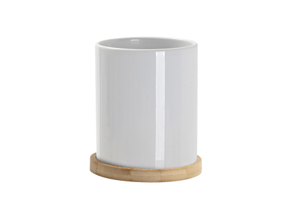 Sublimation 11oz Ceramic Flowerpot with Bamboo Base