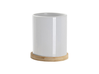 Sublimation 11oz Ceramic Flowerpot w/ Bamboo Base
