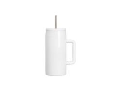 Copo de aço inoxidável de 1140 ml com palhinha (branco)